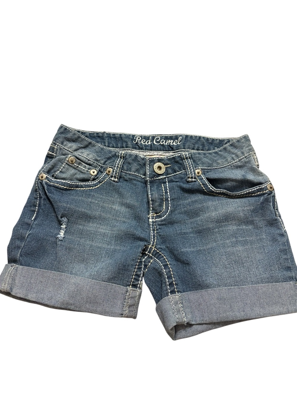 Red Camel Women's Medium Blue Denim Cuffed Shorts